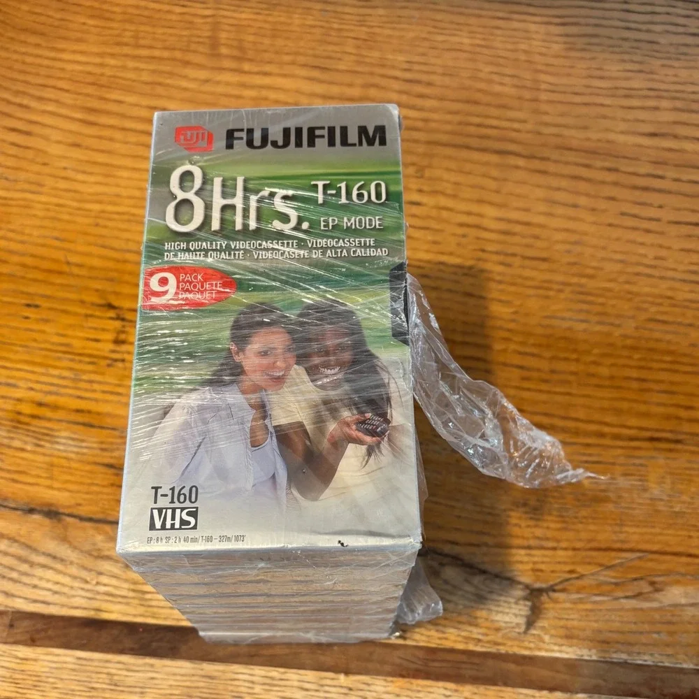 NEW Sealed Fujifilm T-160 Blank VHS Tapes Lot 9 Pack 8 Hour HQ High Quality